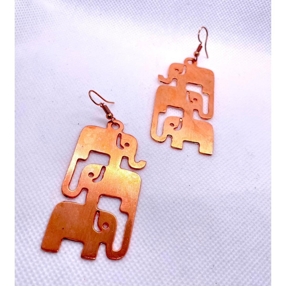 Triumph Trio-Elephant Copper Earrings - Organicmansion.com